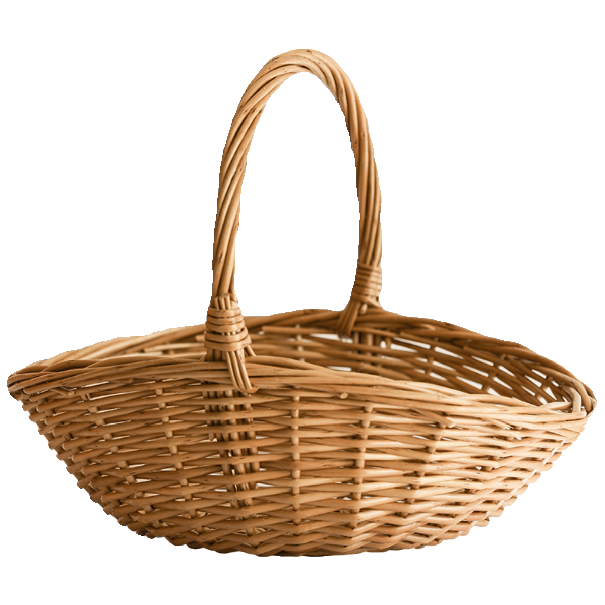 Wicker Picnic Basket with Handle,Willow Flower Girl Basket for Weddings,Garden and Home Decor -Wicker Storage Basket-Natural