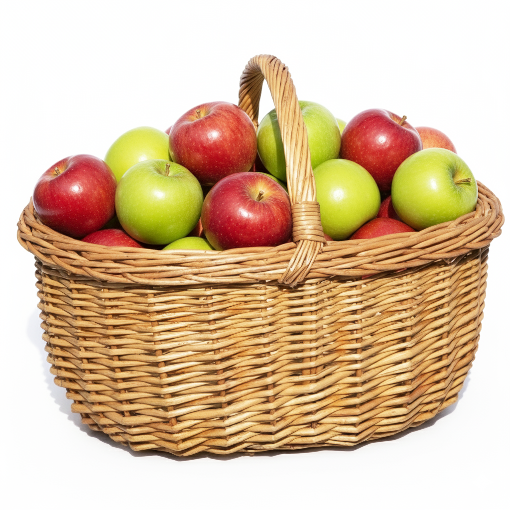 Handwoven Wicker Harvest Basket with Handle, 18x13x14 Inches Natural Storage and Picnic Basket