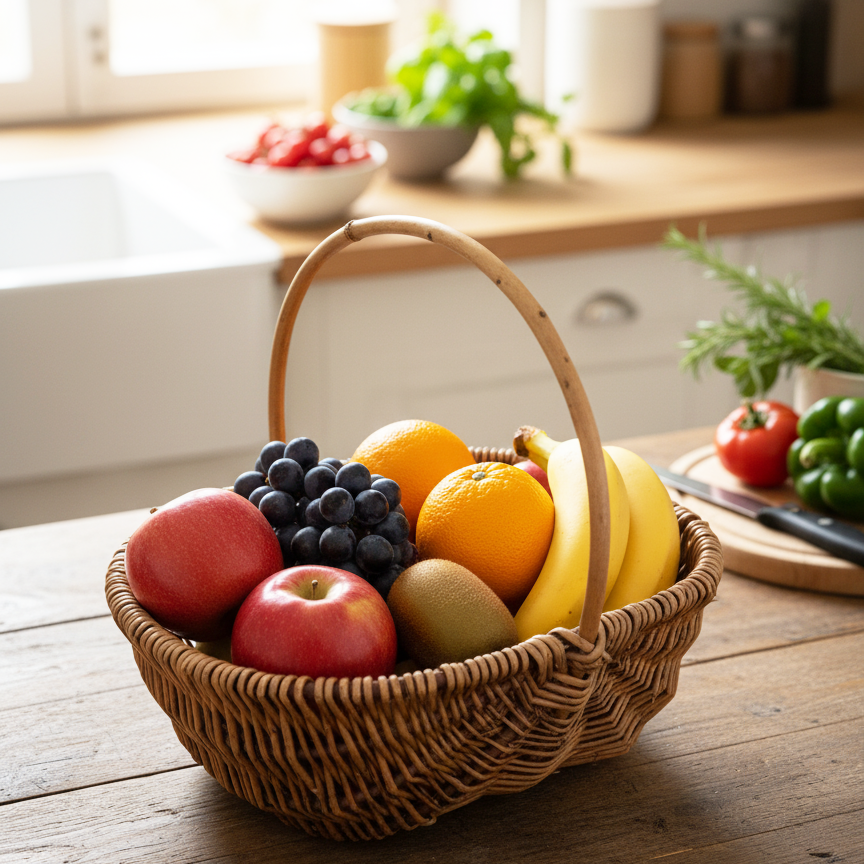 3 PCS Picnic Basket Natural Solid Wicker Storage Basket Fit Garden and Home Decor, Rustic Willow Fruit Vegetable Trug Basket  for Picnics, Camping, Veg Picking, Outdoor, Weddings, Mother's Day, Thanksgiving
