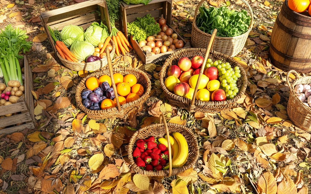 3 PCS Picnic Basket Natural Solid Wicker Storage Basket Fit Garden and Home Decor, Rustic Willow Fruit Vegetable Trug Basket  for Picnics, Camping, Veg Picking, Outdoor, Weddings, Mother's Day, Thanksgiving
