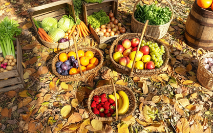 3 PCS Picnic Basket Natural Solid Wicker Storage Basket Fit Garden and Home Decor, Rustic Willow Fruit Vegetable Trug Basket  for Picnics, Camping, Veg Picking, Outdoor, Weddings, Mother's Day, Thanksgiving