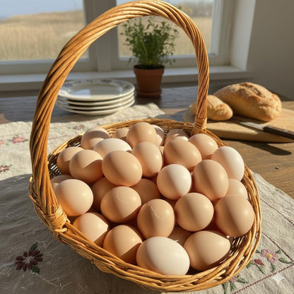 Handwoven Wicker Harvest Basket with Handle, 12x13x15 Inches Natural Storage and Picnic Basket