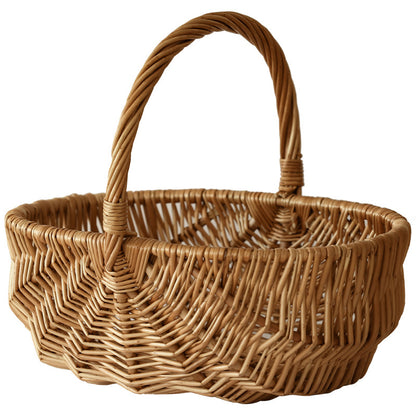 Wicker Picnic Basket with Handle,Willow Flower Girl Basket for Weddings，Garden and Home Decor -Wicker Storage Basket-Natural storage baskets, shopping baskets, picnic baskets, fruit baskets