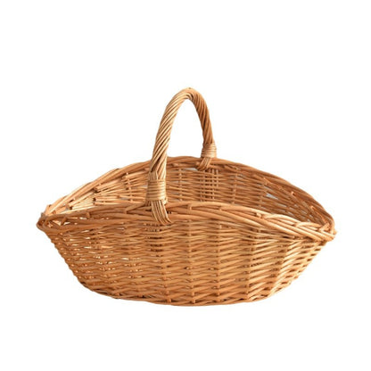 Wicker Picnic Basket with Handle, Garden and Home Decor -Wicker Storage Basket-Natural