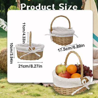 Willow Flower Girl Basket，Garden and Home Decor -Wicker Storage Basket-Natural, storage baskets, flower baskets, fruit baskets, gift baskets
