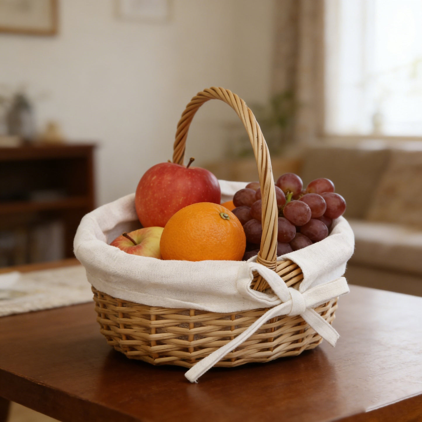 Willow Flower Girl Basket，Garden and Home Decor -Wicker Storage Basket-Natural, storage baskets, flower baskets, fruit baskets, gift baskets