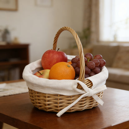 Willow Flower Girl Basket，Garden and Home Decor -Wicker Storage Basket-Natural, storage baskets, flower baskets, fruit baskets, gift baskets
