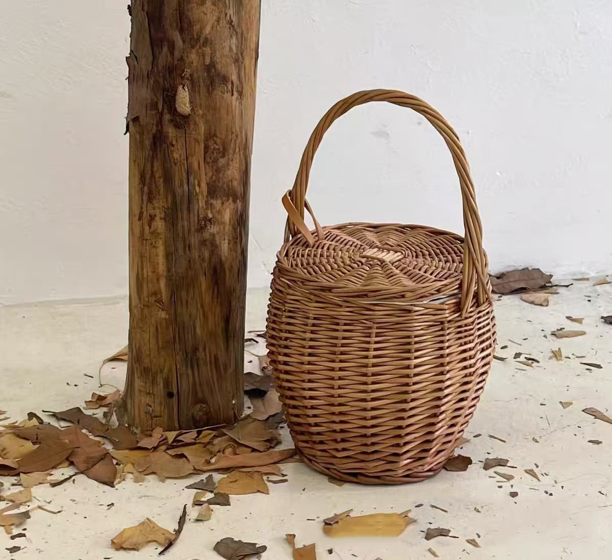 Willow Flower Girl Basket，Garden and Home Decor -Wicker Storage Basket-Natural, storage baskets, flower baskets, fruit baskets, gift baskets