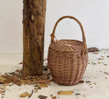 Willow Flower Girl Basket，Garden and Home Decor -Wicker Storage Basket-Natural, storage baskets, flower baskets, fruit baskets, gift baskets