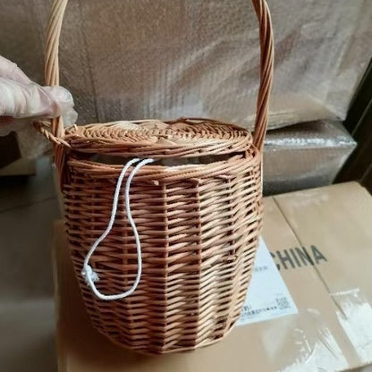 Willow Flower Girl Basket，Garden and Home Decor -Wicker Storage Basket-Natural, storage baskets, flower baskets, fruit baskets, gift baskets