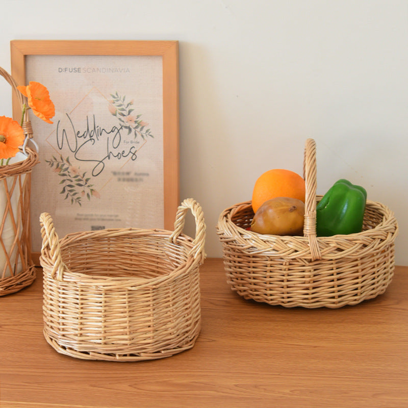 Willow Flower Girl Basket，Garden and Home Decor -Wicker Storage Basket-Natural, storage baskets, flower baskets, fruit baskets, gift baskets