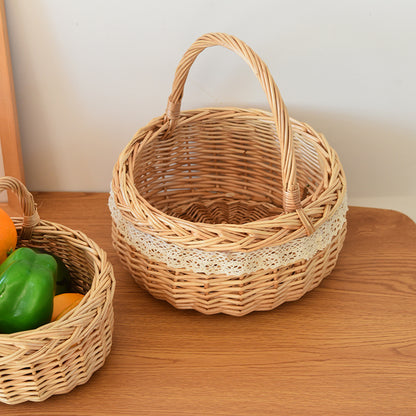 Willow Flower Girl Basket，Garden and Home Decor -Wicker Storage Basket-Natural, storage baskets, flower baskets, fruit baskets, gift baskets