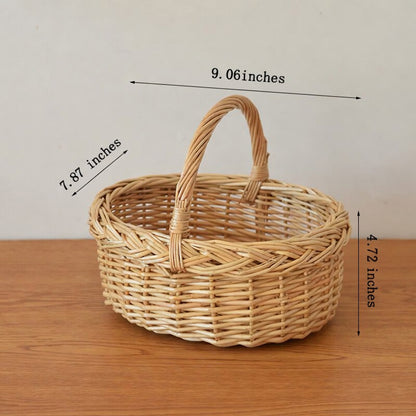 Willow Flower Girl Basket，Garden and Home Decor -Wicker Storage Basket-Natural, storage baskets, flower baskets, fruit baskets, gift baskets