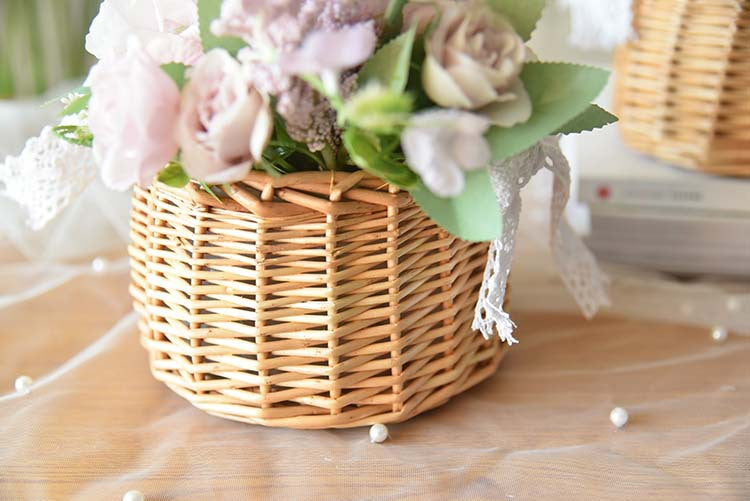 Willow Flower Girl Basket，Garden and Home Decor -Wicker Storage Basket-Natural, storage baskets, flower baskets, fruit baskets, gift baskets