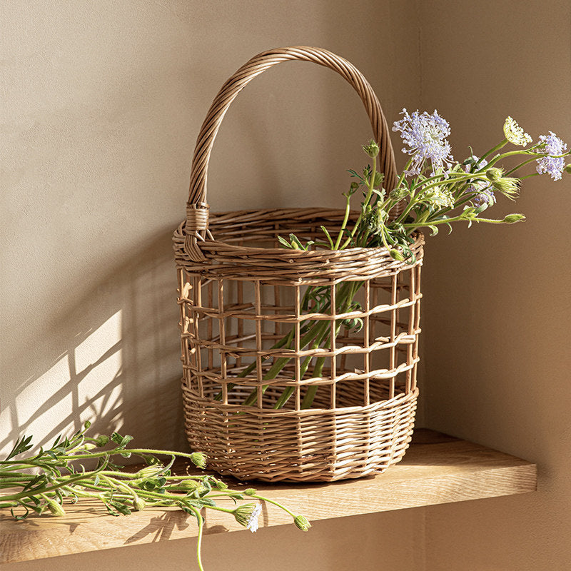 Willow Flower Girl Basket，Garden and Home Decor -Wicker Storage Basket-Natural, storage baskets, flower baskets, fruit baskets, gift baskets
