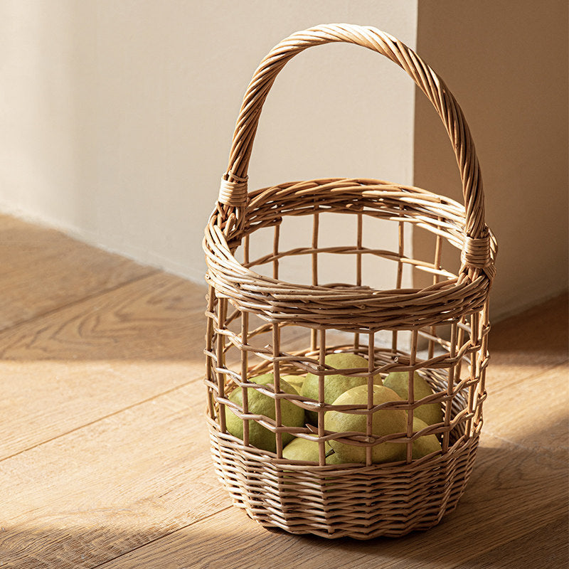 Willow Flower Girl Basket，Garden and Home Decor -Wicker Storage Basket-Natural, storage baskets, flower baskets, fruit baskets, gift baskets