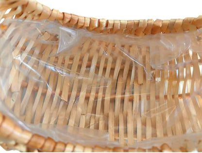 Small Gift Wicker Picnic Basket with Handle,Willow Flower Girl Basket for Weddings，Garden and Home Decor -Wicker Storage Basket-Natural