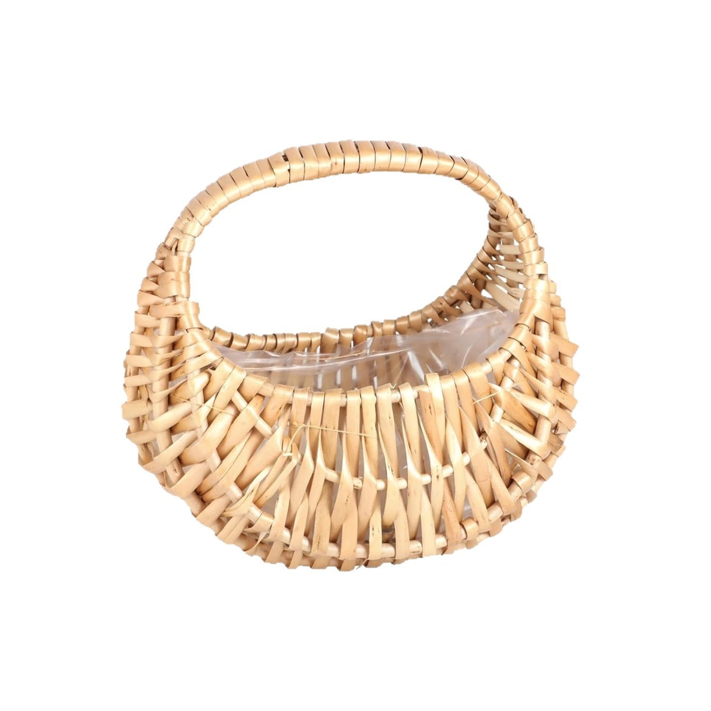 Small Gift Wicker Picnic Basket with Handle,Willow Flower Girl Basket for Weddings，Garden and Home Decor -Wicker Storage Basket-Natural