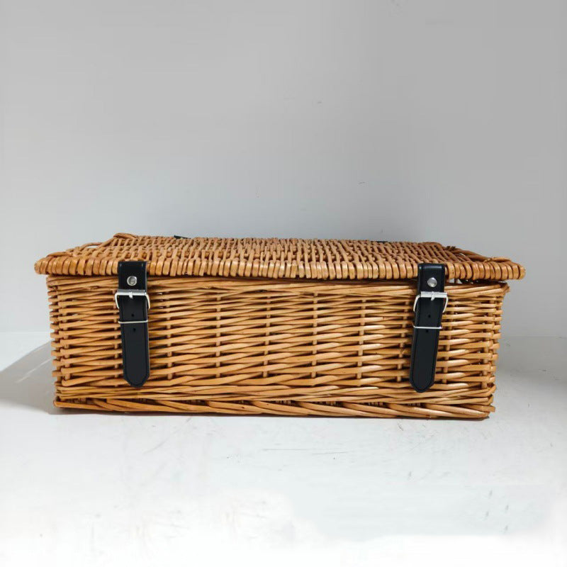 Wicker Picnic Basket, Garden and Home Decor -Wicker Storage Basket-Natural