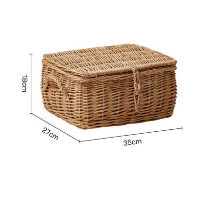 Wicker Picnic Basket, Garden and Home Decor -Wicker Storage Basket-Natural