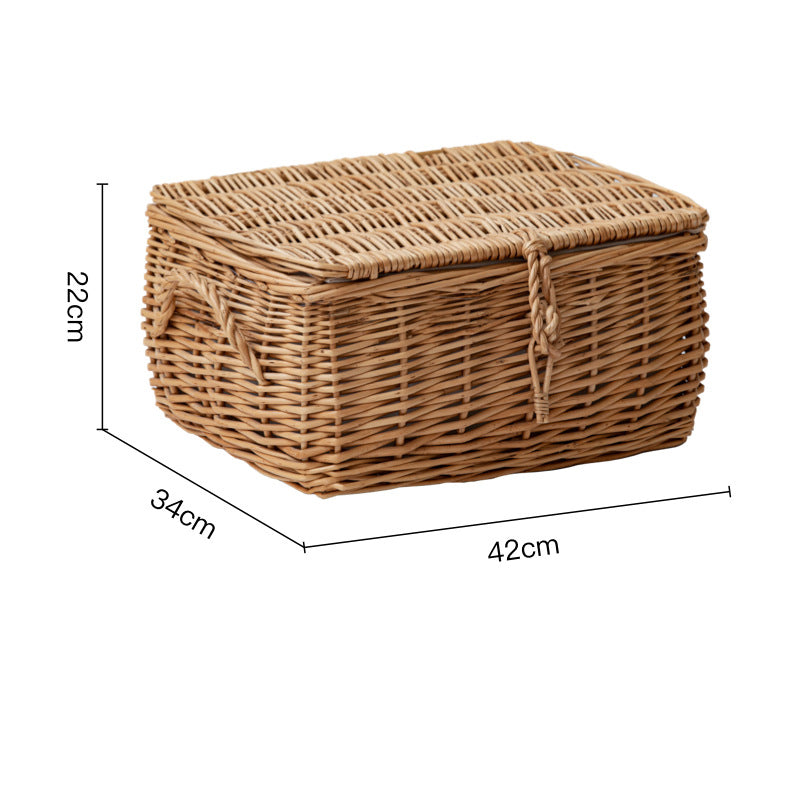 Wicker Picnic Basket, Garden and Home Decor -Wicker Storage Basket-Natural