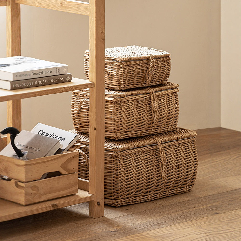 Wicker Picnic Basket, Garden and Home Decor -Wicker Storage Basket-Natural