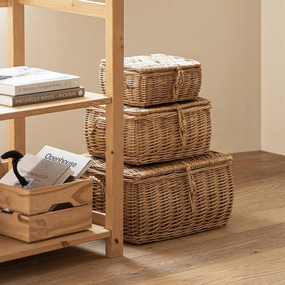 Wicker Picnic Basket, Garden and Home Decor -Wicker Storage Basket-Natural