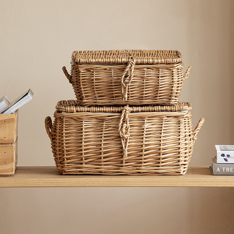 Wicker Picnic Basket, Garden and Home Decor -Wicker Storage Basket-Natural