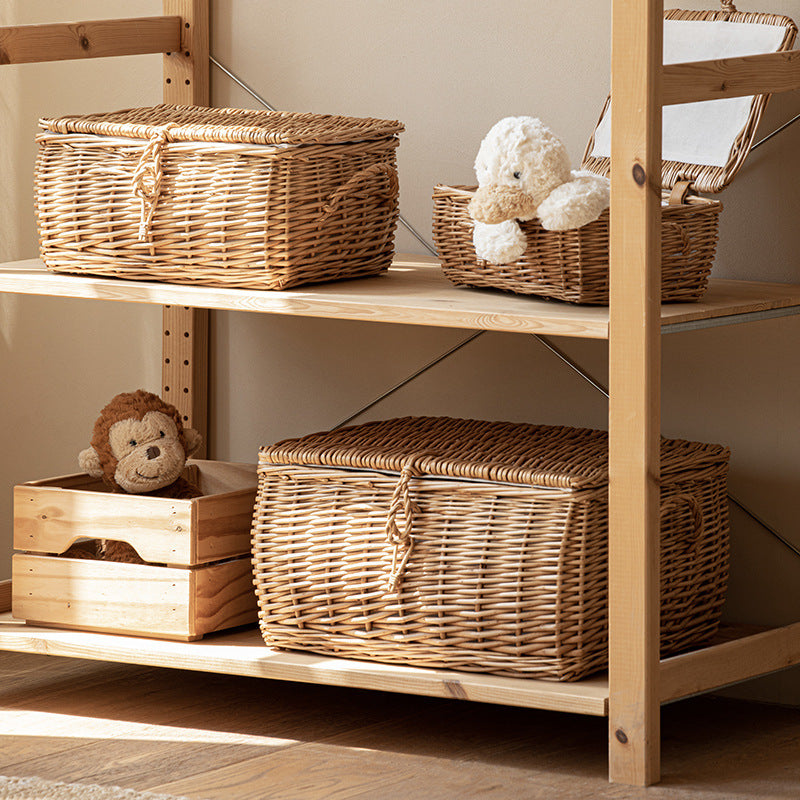 Wicker Picnic Basket, Garden and Home Decor -Wicker Storage Basket-Natural