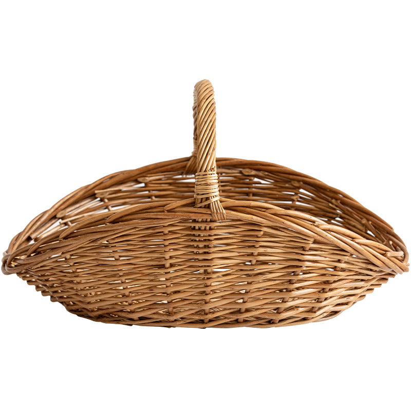 Wicker Picnic Basket with Handle, Garden and Home Decor -Wicker Storage Basket-Natural