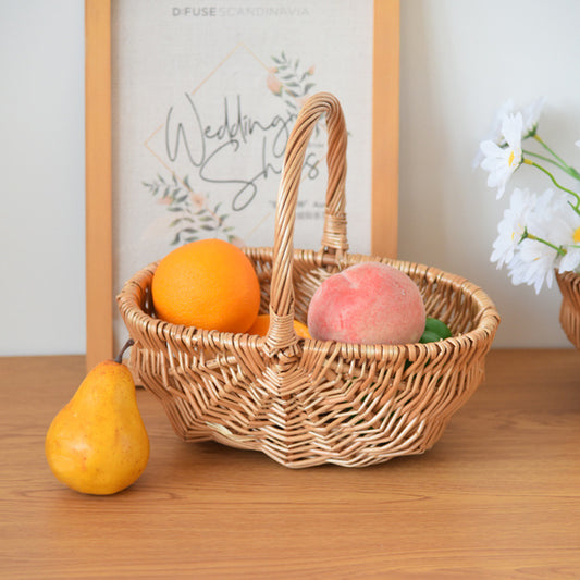 Willow Flower Girl Basket，Garden and Home Decor -Wicker Storage Basket-Natural, storage baskets, flower baskets, fruit baskets, gift baskets
