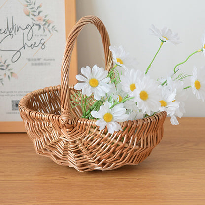 Willow Flower Girl Basket，Garden and Home Decor -Wicker Storage Basket-Natural, storage baskets, flower baskets, fruit baskets, gift baskets