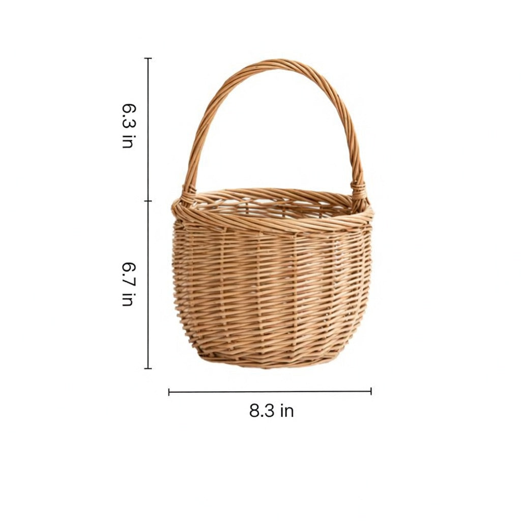 Willow Flower Girl Basket，Garden and Home Decor -Wicker Storage Basket-Natural, storage baskets, flower baskets, fruit baskets, gift baskets