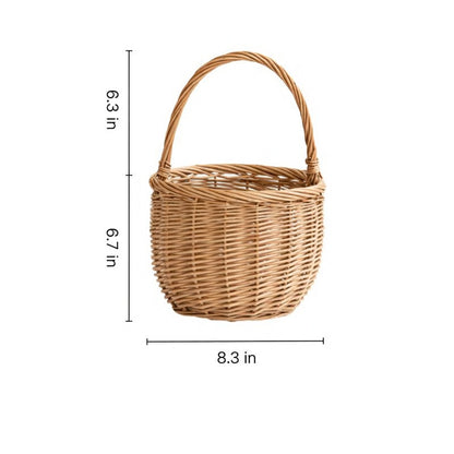 Willow Flower Girl Basket，Garden and Home Decor -Wicker Storage Basket-Natural, storage baskets, flower baskets, fruit baskets, gift baskets