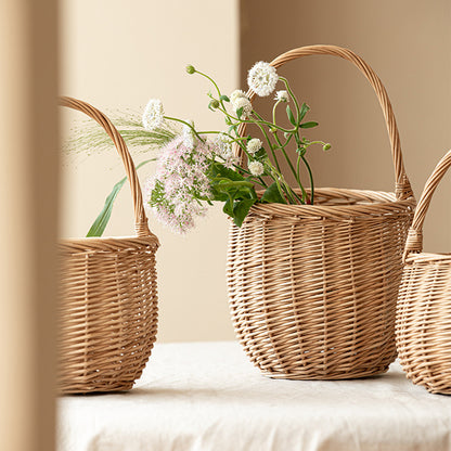 Willow Flower Girl Basket，Garden and Home Decor -Wicker Storage Basket-Natural, storage baskets, flower baskets, fruit baskets, gift baskets