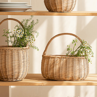 Willow Flower Girl Basket，Garden and Home Decor -Wicker Storage Basket-Natural, storage baskets, flower baskets, fruit baskets, gift baskets