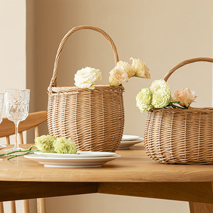 Willow Flower Girl Basket，Garden and Home Decor -Wicker Storage Basket-Natural, storage baskets, flower baskets, fruit baskets, gift baskets