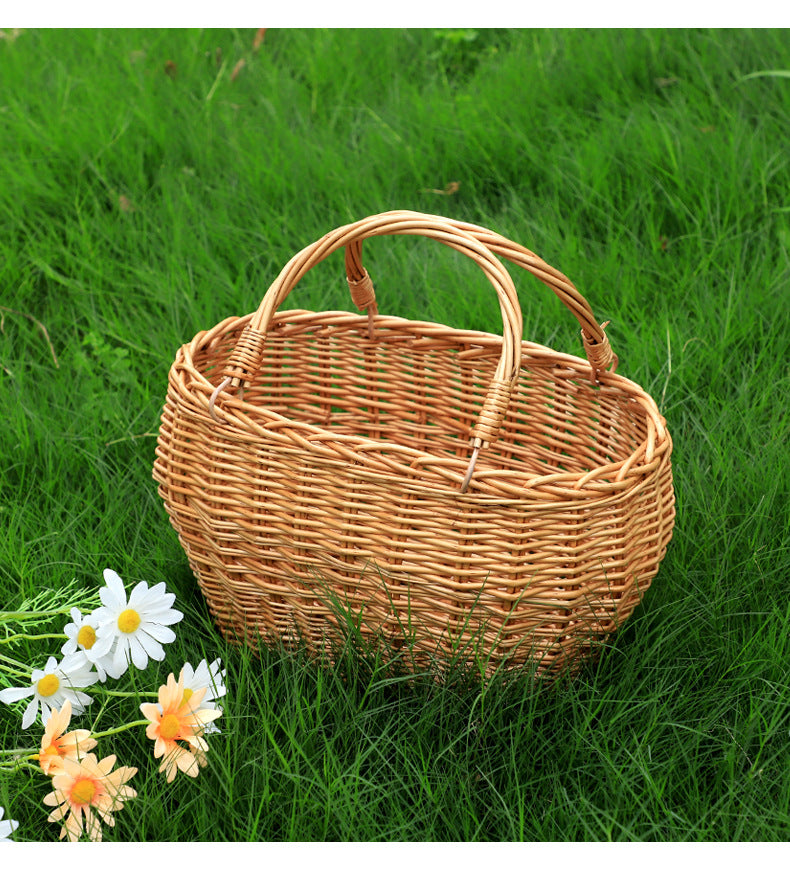 Willow Flower Girl Basket，Garden and Home Decor -Wicker Storage Basket-Natural, storage baskets, flower baskets, fruit baskets, gift baskets