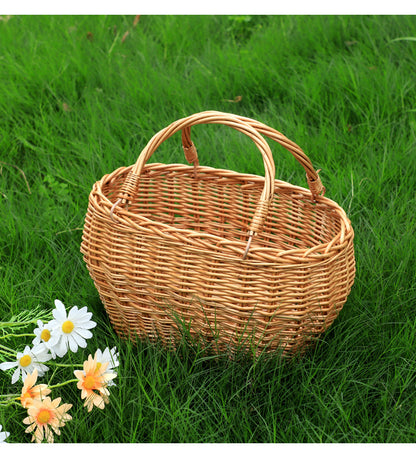 Willow Flower Girl Basket，Garden and Home Decor -Wicker Storage Basket-Natural, storage baskets, flower baskets, fruit baskets, gift baskets