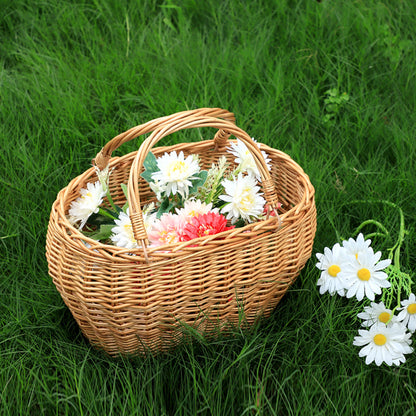 Willow Flower Girl Basket，Garden and Home Decor -Wicker Storage Basket-Natural, storage baskets, flower baskets, fruit baskets, gift baskets