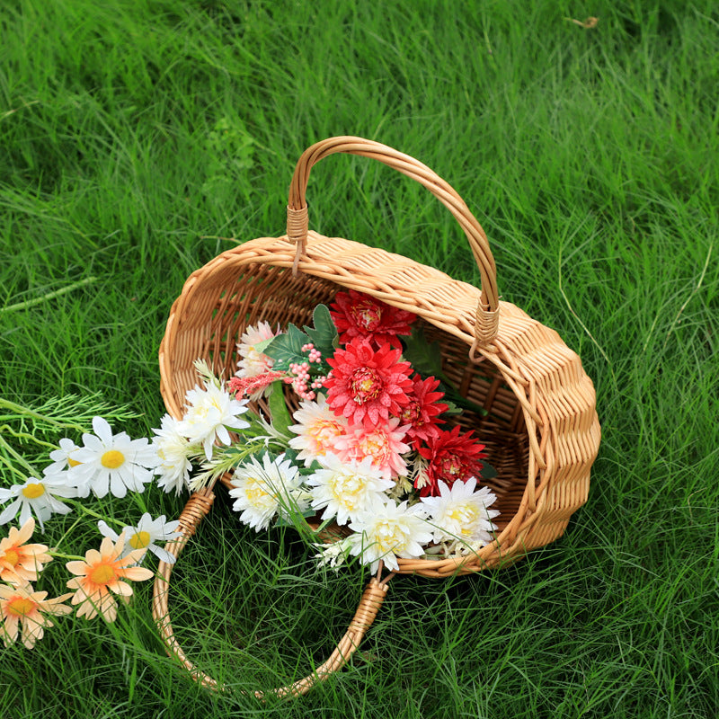 Willow Flower Girl Basket，Garden and Home Decor -Wicker Storage Basket-Natural, storage baskets, flower baskets, fruit baskets, gift baskets