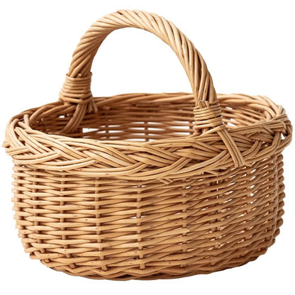 Willow Flower Girl Basket，Garden and Home Decor -Wicker Storage Basket-Natural, storage baskets, flower baskets, fruit baskets, gift baskets