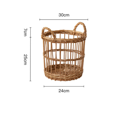 Wicker Picnic Basket with Handle, Garden and Home Decor -Wicker Storage Basket-Natural