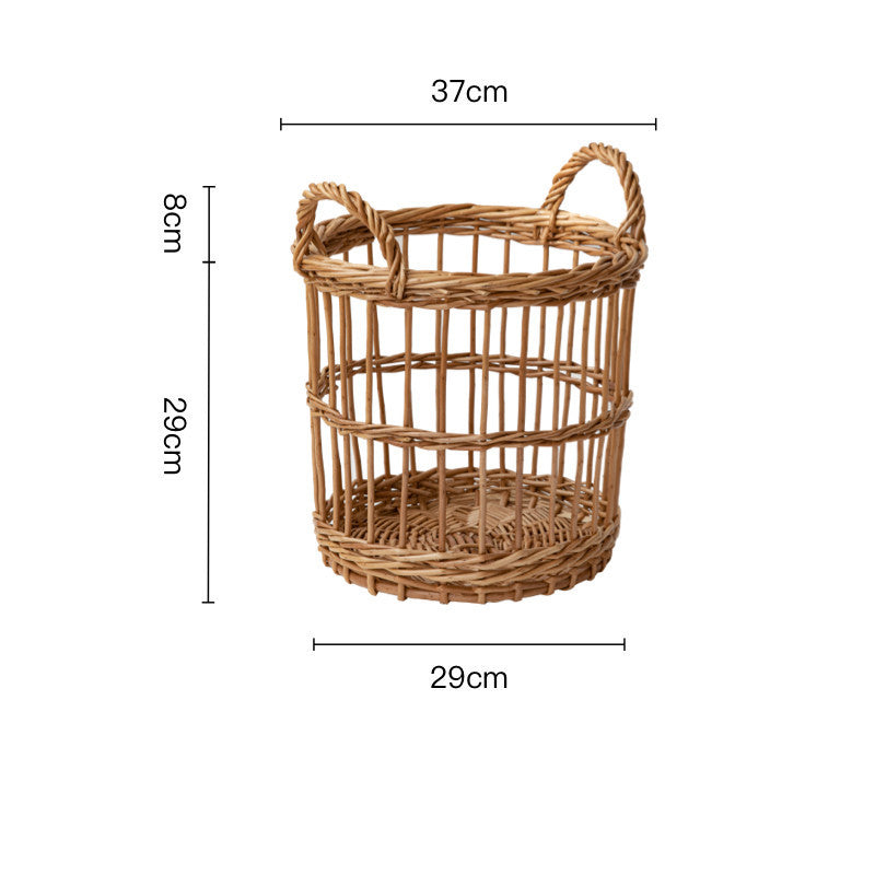 Wicker Picnic Basket with Handle, Garden and Home Decor -Wicker Storage Basket-Natural