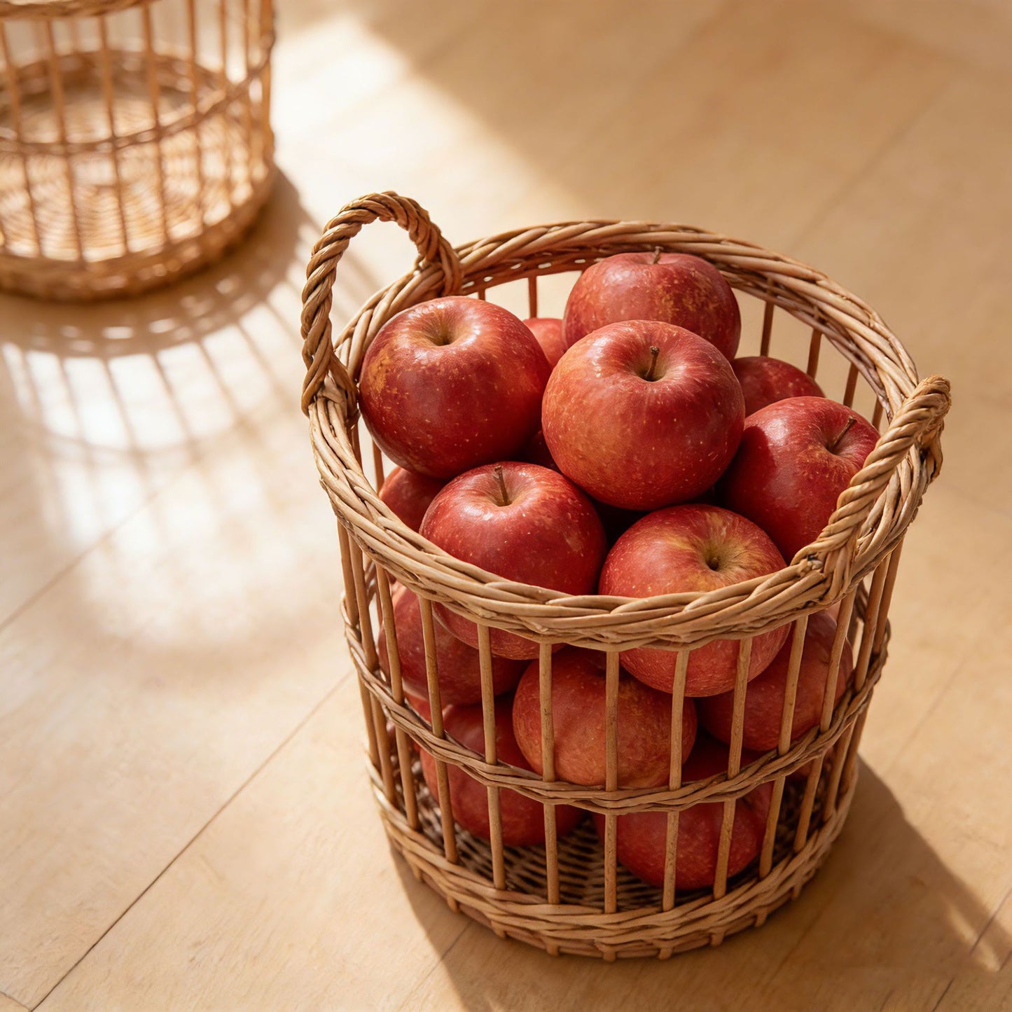 Wicker Picnic Basket with Handle, Garden and Home Decor -Wicker Storage Basket-Natural