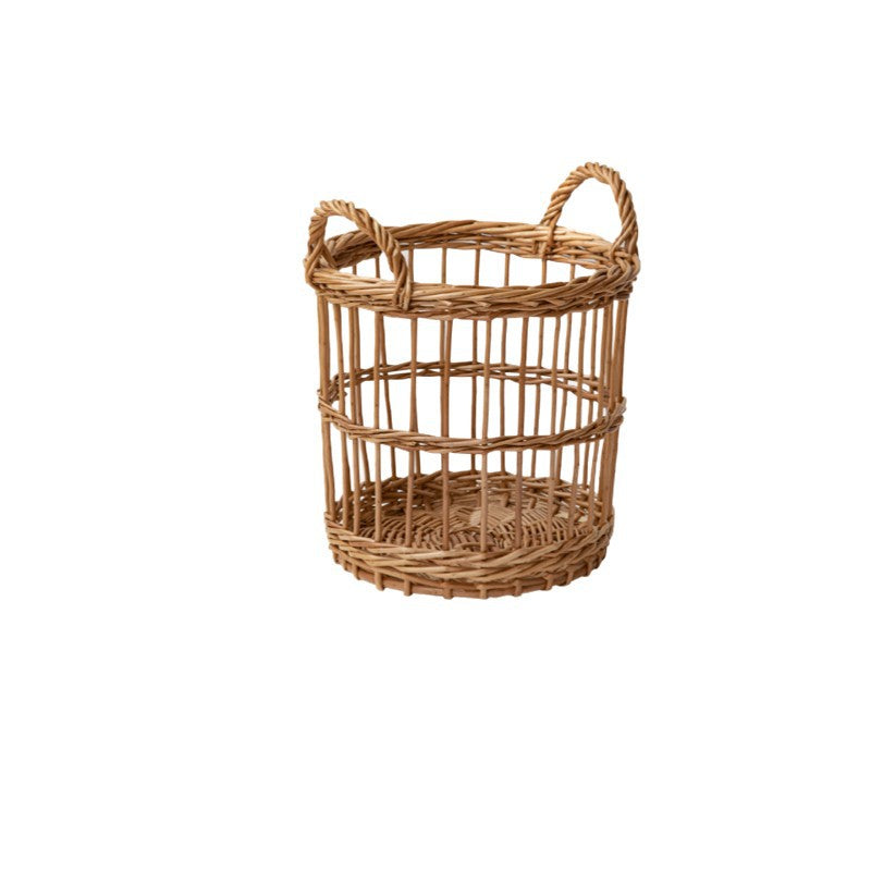 Wicker Picnic Basket with Handle, Garden and Home Decor -Wicker Storage Basket-Natural