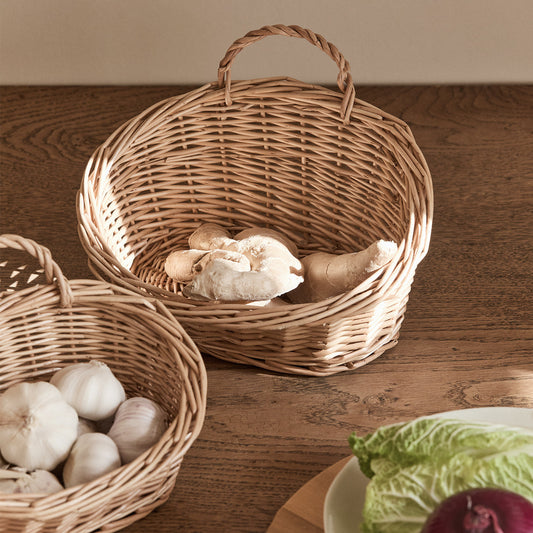 Willow Flower Girl Basket，Garden and Home Decor -Wicker Storage Basket-Natural, storage baskets, flower baskets, fruit baskets, gift baskets