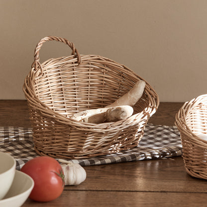 Willow Flower Girl Basket，Garden and Home Decor -Wicker Storage Basket-Natural, storage baskets, flower baskets, fruit baskets, gift baskets