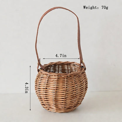 Willow Flower Girl Basket，Garden and Home Decor -Wicker Storage Basket-Natural, storage baskets, flower baskets, fruit baskets, gift baskets