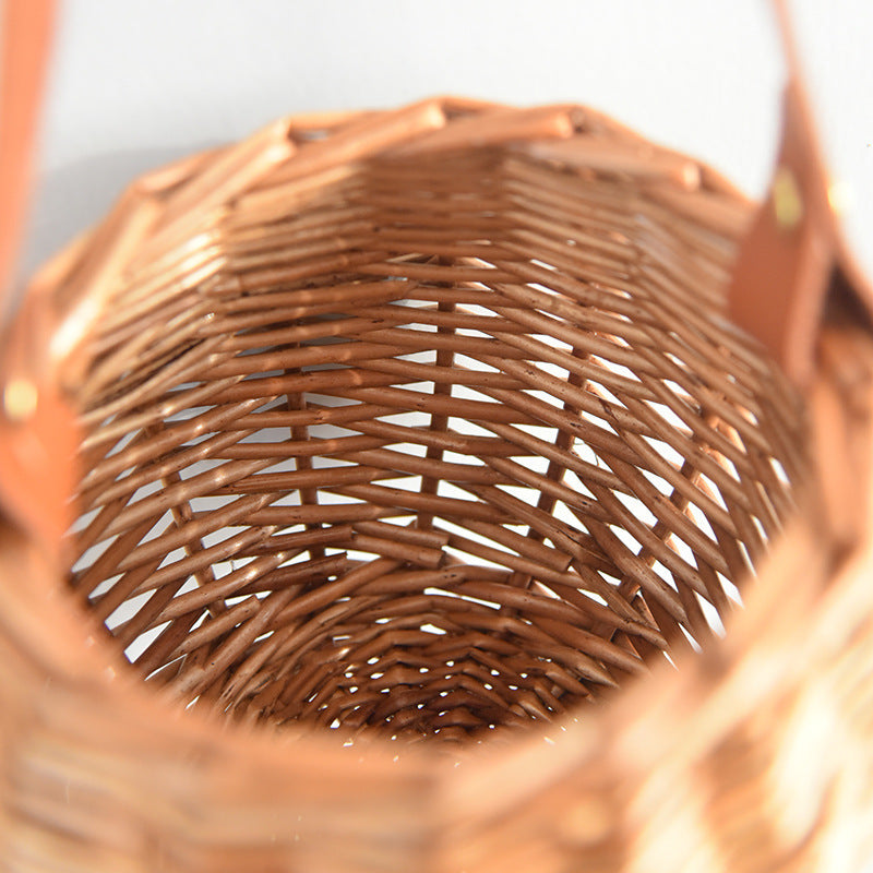 Willow Flower Girl Basket，Garden and Home Decor -Wicker Storage Basket-Natural, storage baskets, flower baskets, fruit baskets, gift baskets